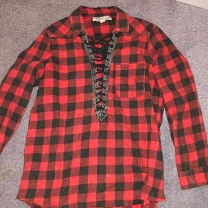 Vintage Havana Lace Up Flannel